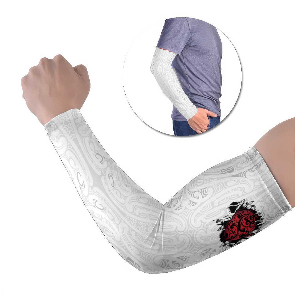 New Zealand Maori Heart Tribal Personalised Arm Sleeves Polynesian Patterns