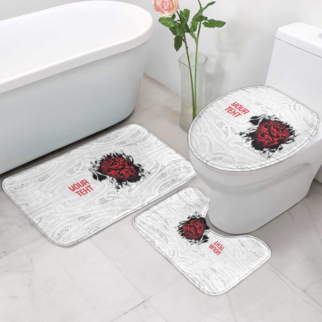 New Zealand Maori Heart Tribal Personalised Bathroom Set Polynesian Patterns