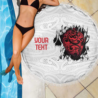 New Zealand Maori Heart Tribal Personalised Beach Blanket Polynesian Patterns