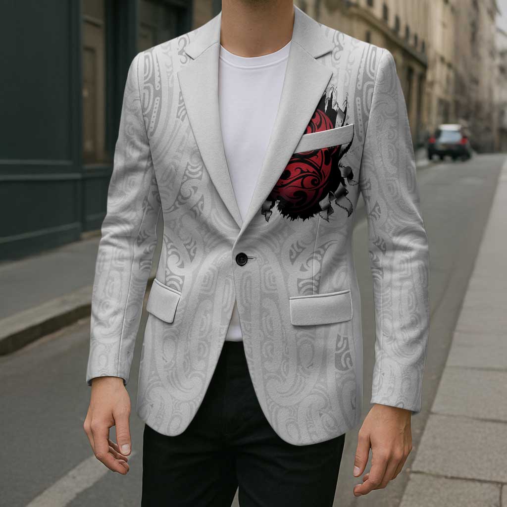 New Zealand Maori Heart Tribal Personalised Blazer Polynesian Patterns