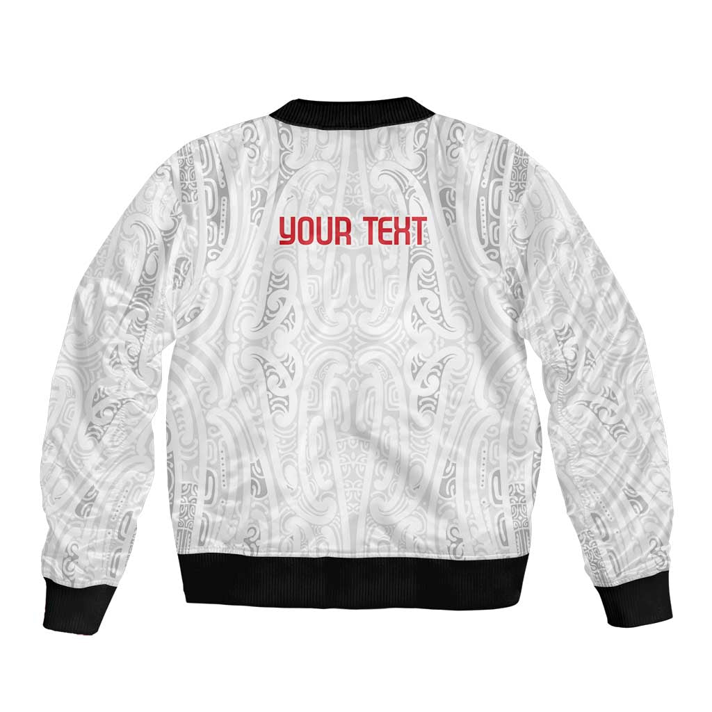 New Zealand Maori Heart Tribal Personalised Bomber Jacket Polynesian Patterns