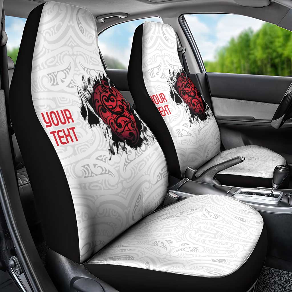 New Zealand Maori Heart Tribal Personalised Car Seat Cover Polynesian Patterns LT9 - Polynesian Pride