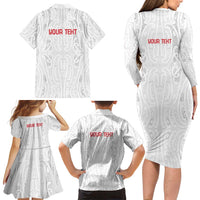 New Zealand Maori Heart Tribal Personalised Family Matching Long Sleeve Bodycon Dress and Hawaiian Shirt Polynesian Patterns LT9 - Polynesian Pride