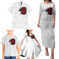 New Zealand Maori Heart Tribal Personalised Family Matching Puletasi and Hawaiian Shirt Polynesian Patterns LT9 - Polynesian Pride