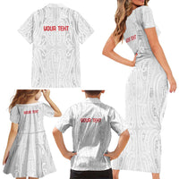 New Zealand Maori Heart Tribal Personalised Family Matching Short Sleeve Bodycon Dress and Hawaiian Shirt Polynesian Patterns LT9 - Polynesian Pride