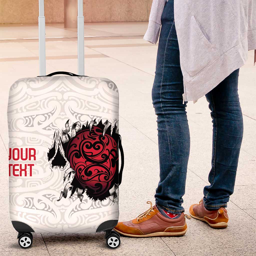 New Zealand Maori Heart Tribal Personalised Luggage Cover Polynesian Patterns