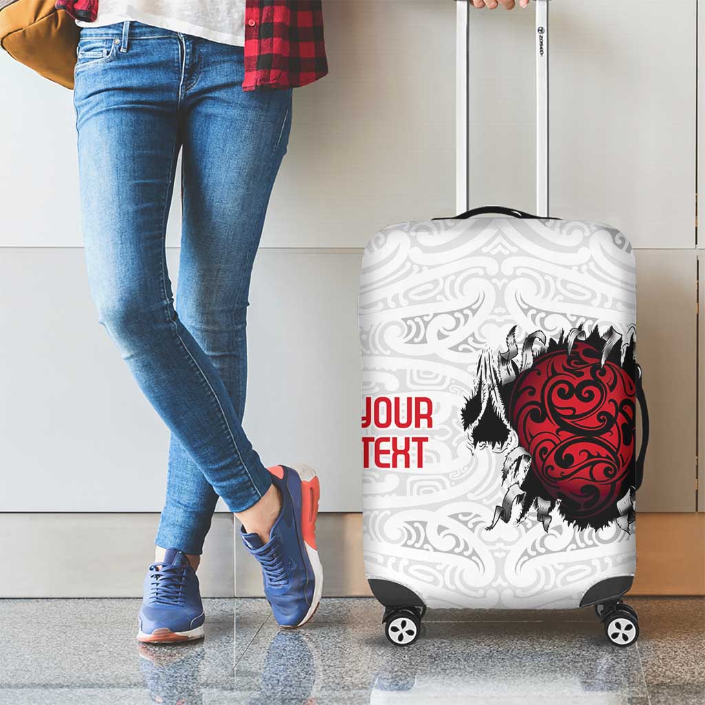 New Zealand Maori Heart Tribal Personalised Luggage Cover Polynesian Patterns