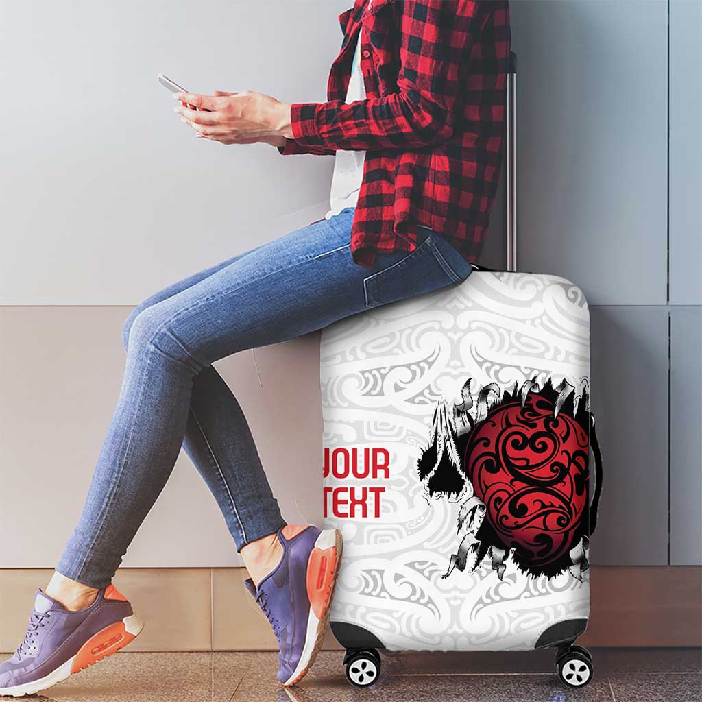 New Zealand Maori Heart Tribal Personalised Luggage Cover Polynesian Patterns