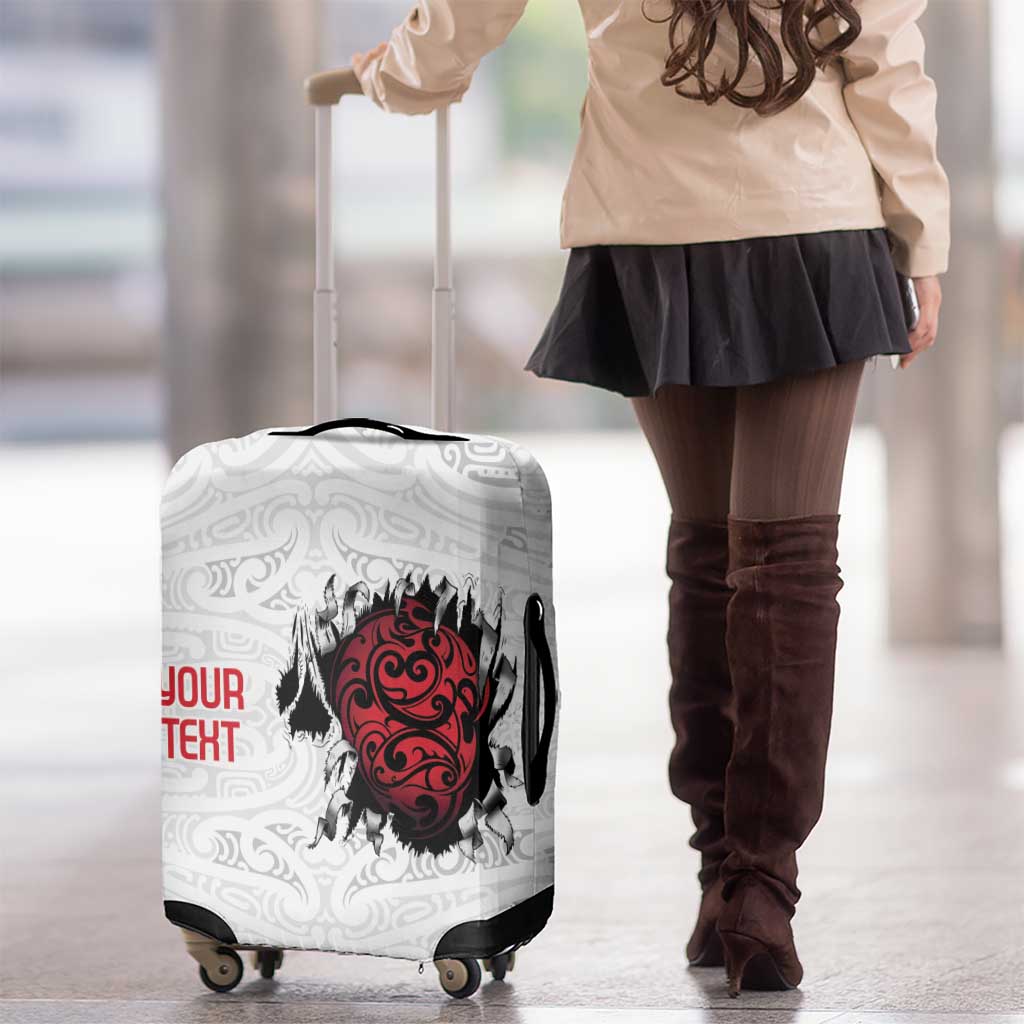 New Zealand Maori Heart Tribal Personalised Luggage Cover Polynesian Patterns