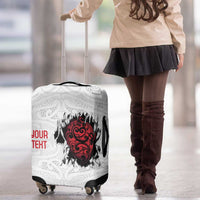 New Zealand Maori Heart Tribal Personalised Luggage Cover Polynesian Patterns