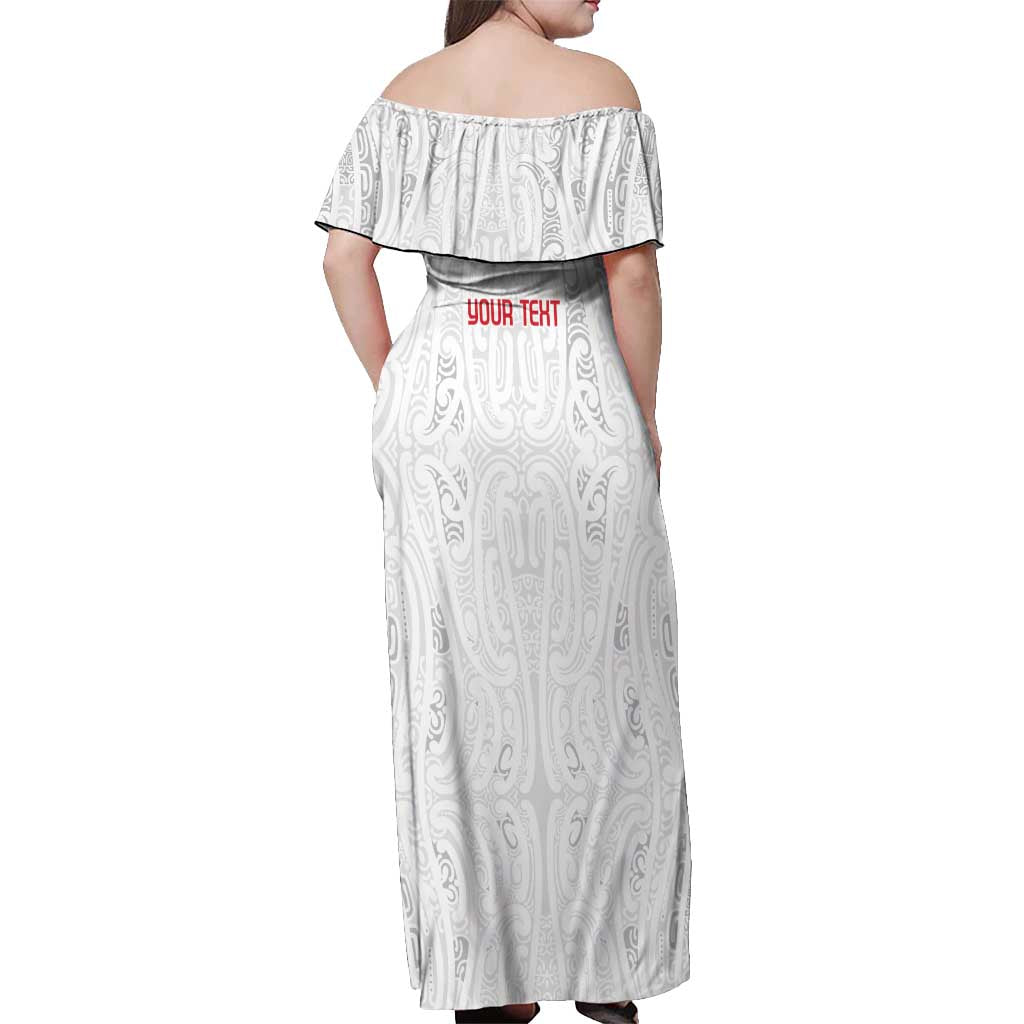 New Zealand Maori Heart Tribal Personalised Off Shoulder Maxi Dress Polynesian Patterns