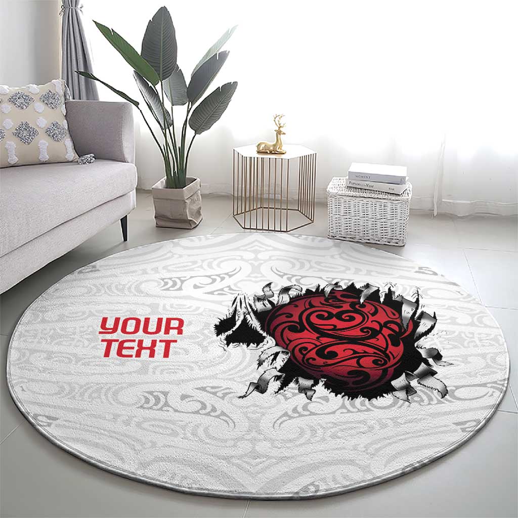 New Zealand Maori Heart Tribal Personalised Round Carpet Polynesian Patterns LT9 - Polynesian Pride