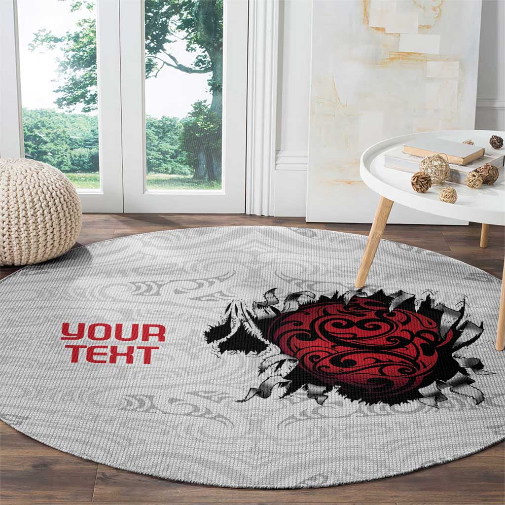 New Zealand Maori Heart Tribal Personalised Round Carpet Polynesian Patterns LT9 - Polynesian Pride