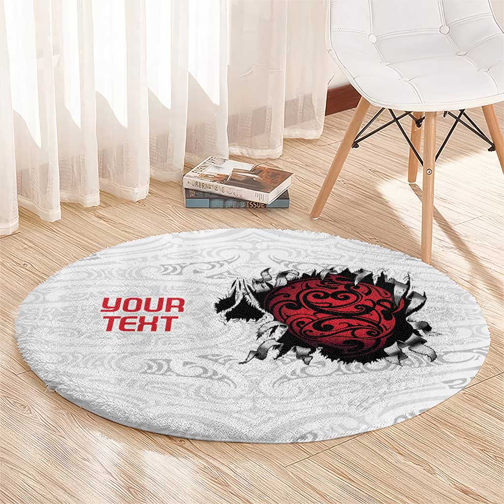 New Zealand Maori Heart Tribal Personalised Round Carpet Polynesian Patterns LT9 - Polynesian Pride