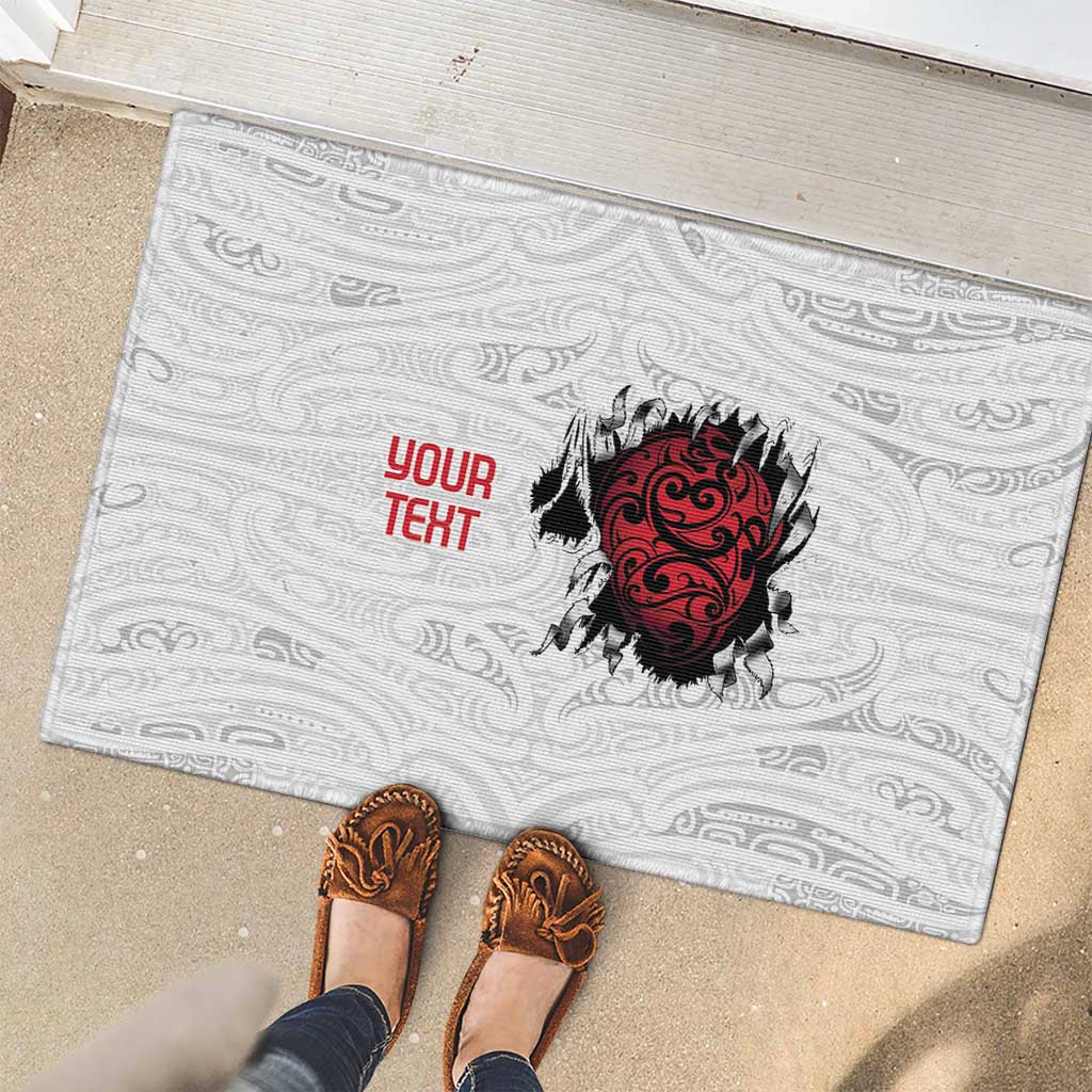 New Zealand Maori Heart Tribal Personalised Rubber Doormat Polynesian Patterns