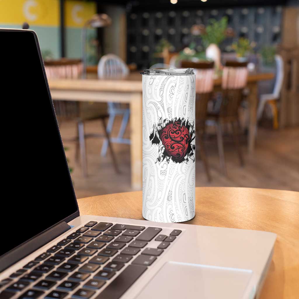 New Zealand Maori Heart Tribal Personalised Skinny Tumbler Polynesian Patterns LT9 - Polynesian Pride