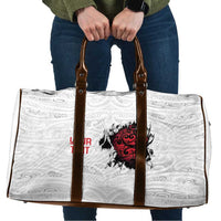 New Zealand Maori Heart Tribal Personalised Travel Bag Polynesian Patterns LT9 White - Polynesian Pride