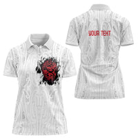 New Zealand Maori Heart Tribal Personalised Women Polo Shirt Polynesian Patterns LT9 - Polynesian Pride