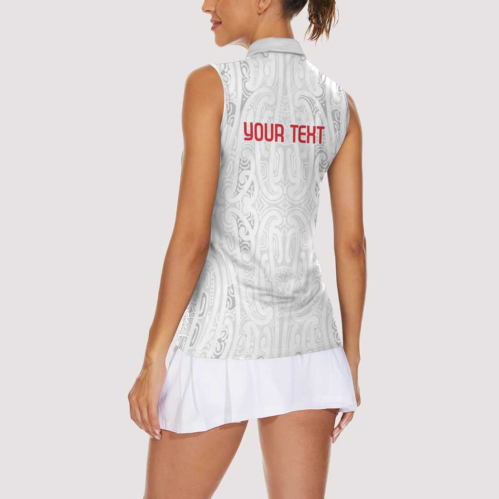 New Zealand Maori Heart Tribal Personalised Women Sleeveless Polo Shirt Polynesian Patterns LT9 - Polynesian Pride