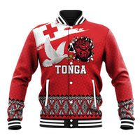 Tonga Heart Tribal Personalised Baseball Jacket Polynesian Patterns