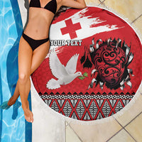 Tonga Heart Tribal Personalised Beach Blanket Polynesian Patterns