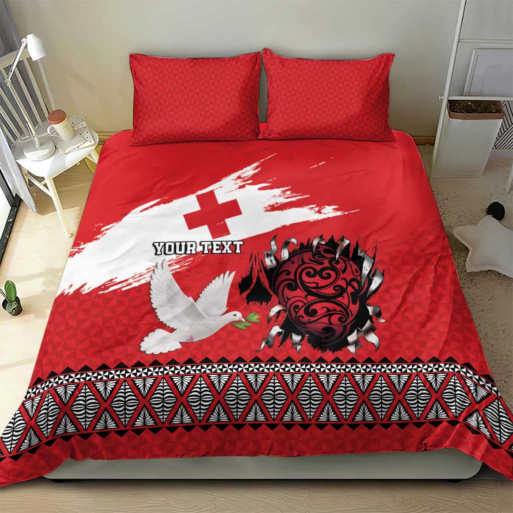 Tonga Heart Tribal Personalised Bedding Set Polynesian Patterns