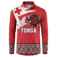 Tonga Heart Tribal Personalised Button Sweatshirt Polynesian Patterns