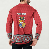 Tonga Heart Tribal Personalised Button Sweatshirt Polynesian Patterns