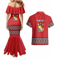 Tonga Heart Tribal Personalised Couples Matching Mermaid Dress and Hawaiian Shirt Polynesian Patterns LT9 - Polynesian Pride