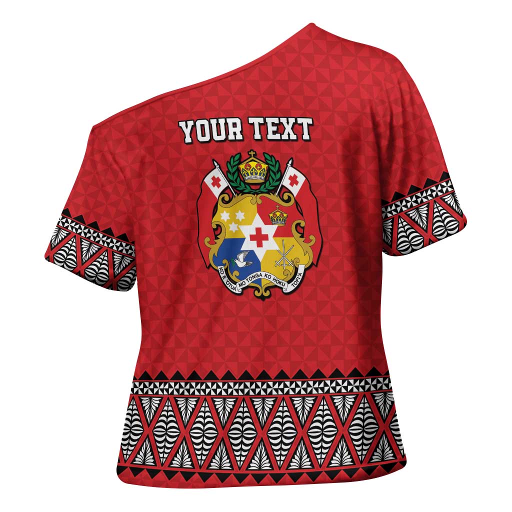 Tonga Heart Tribal Personalised Cross Shoulder Shirt Polynesian Patterns