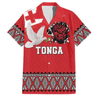 Tonga Heart Tribal Personalised Family Matching Mermaid Dress and Hawaiian Shirt Polynesian Patterns LT9 Dad's Shirt - Short Sleeve Red - Polynesian Pride