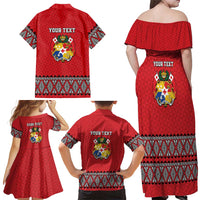 Tonga Heart Tribal Personalised Family Matching Off Shoulder Maxi Dress and Hawaiian Shirt Polynesian Patterns LT9 - Polynesian Pride