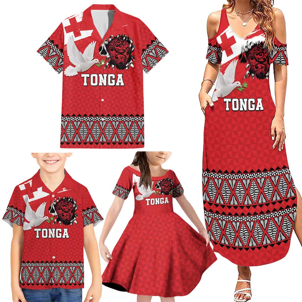 Tonga Heart Tribal Personalised Family Matching Summer Maxi Dress and Hawaiian Shirt Polynesian Patterns LT9 - Polynesian Pride