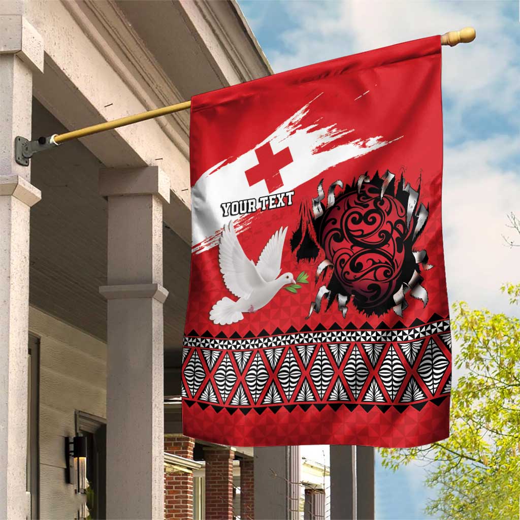 Tonga Heart Tribal Personalised Garden Flag Polynesian Patterns