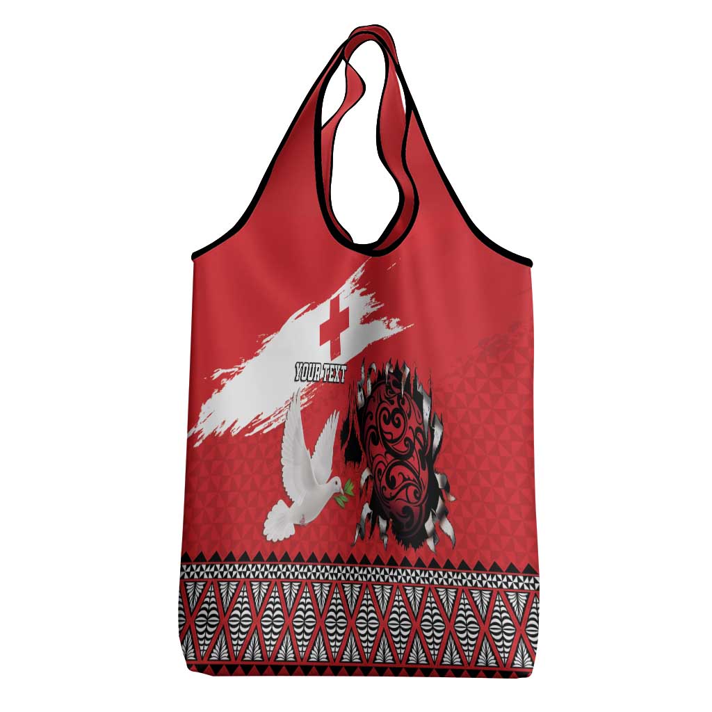 Tonga Heart Tribal Personalised Grocery Bag Polynesian Patterns