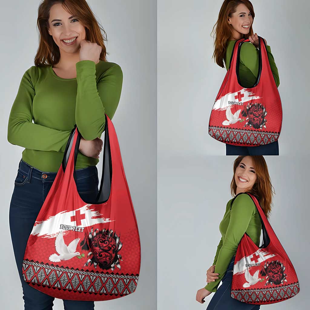 Tonga Heart Tribal Personalised Grocery Bag Polynesian Patterns