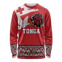 Tonga Heart Tribal Personalised Long Sleeve Shirt Polynesian Patterns