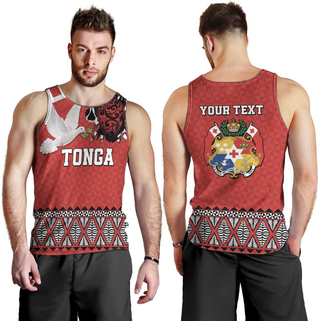 Tonga Heart Tribal Personalised Men Tank Top Polynesian Patterns