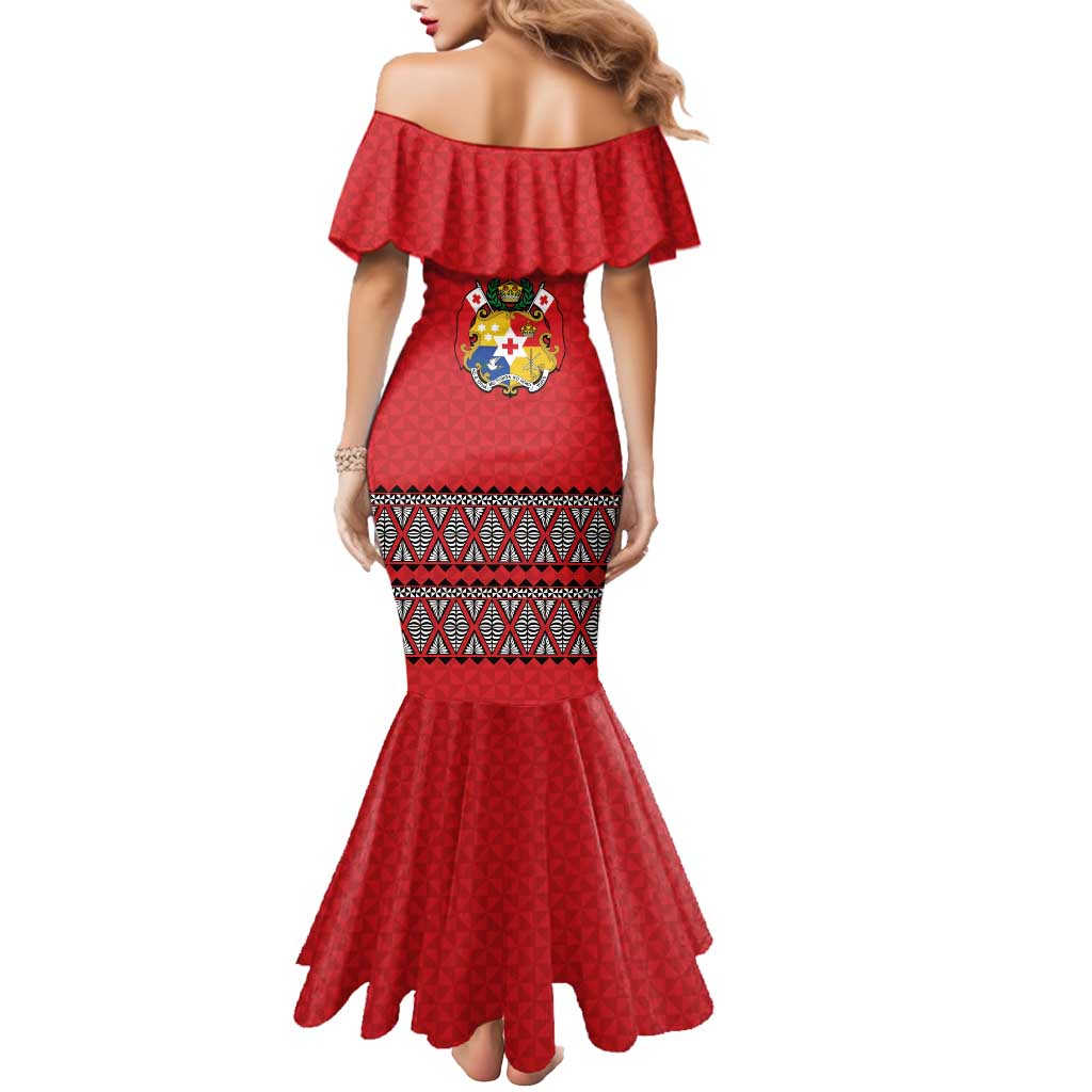 Tonga Heart Tribal Personalised Mermaid Dress Polynesian Patterns