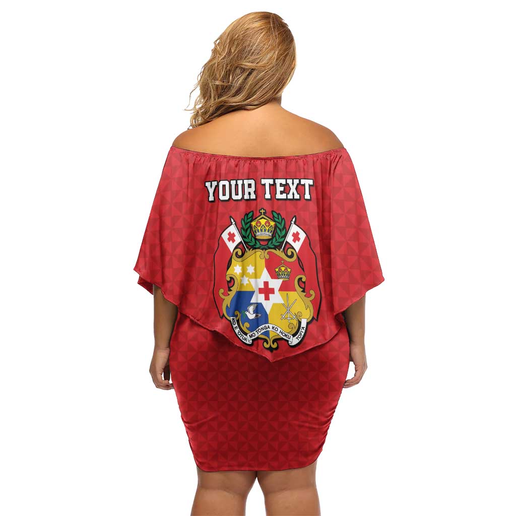 Tonga Heart Tribal Personalised Off Shoulder Short Dress Polynesian Patterns
