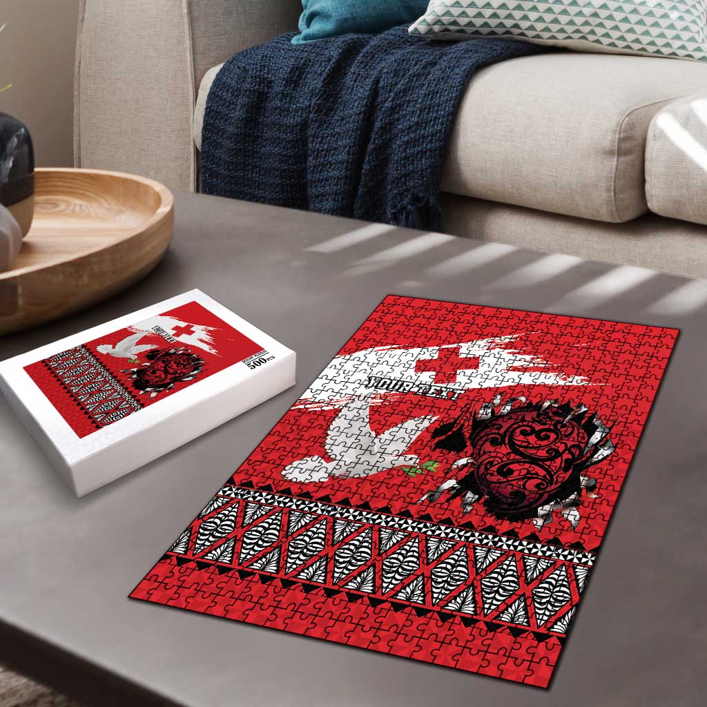 Tonga Heart Tribal Personalised Puzzle Polynesian Patterns