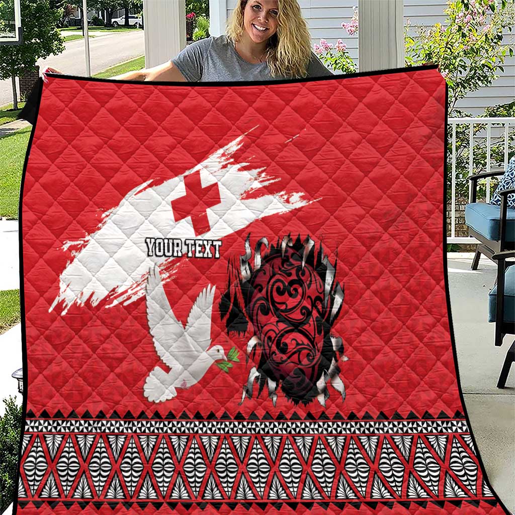 Tonga Heart Tribal Personalised Quilt Polynesian Patterns