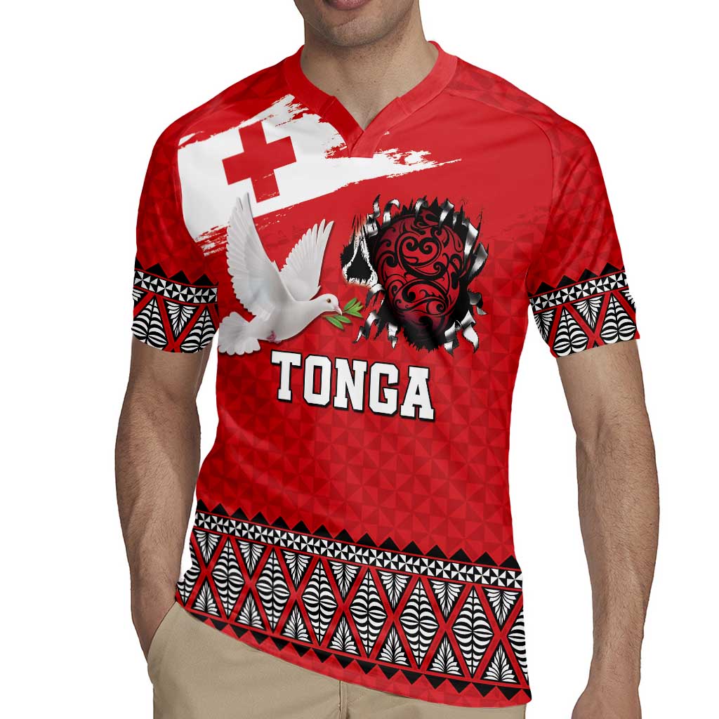 Tonga Heart Tribal Personalised Rugby Jersey Polynesian Patterns
