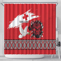 Tonga Heart Tribal Personalised Shower Curtain Polynesian Patterns
