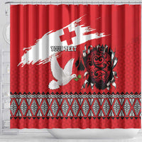 Tonga Heart Tribal Personalised Shower Curtain Polynesian Patterns