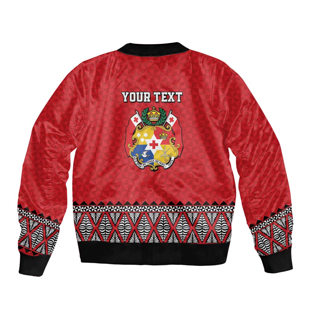 Tonga Heart Tribal Personalised Sleeve Zip Bomber Jacket Polynesian Patterns