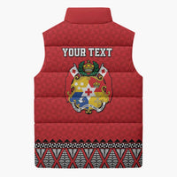 Tonga Heart Tribal Personalised Sleeveless Puffer Jacket Polynesian Patterns
