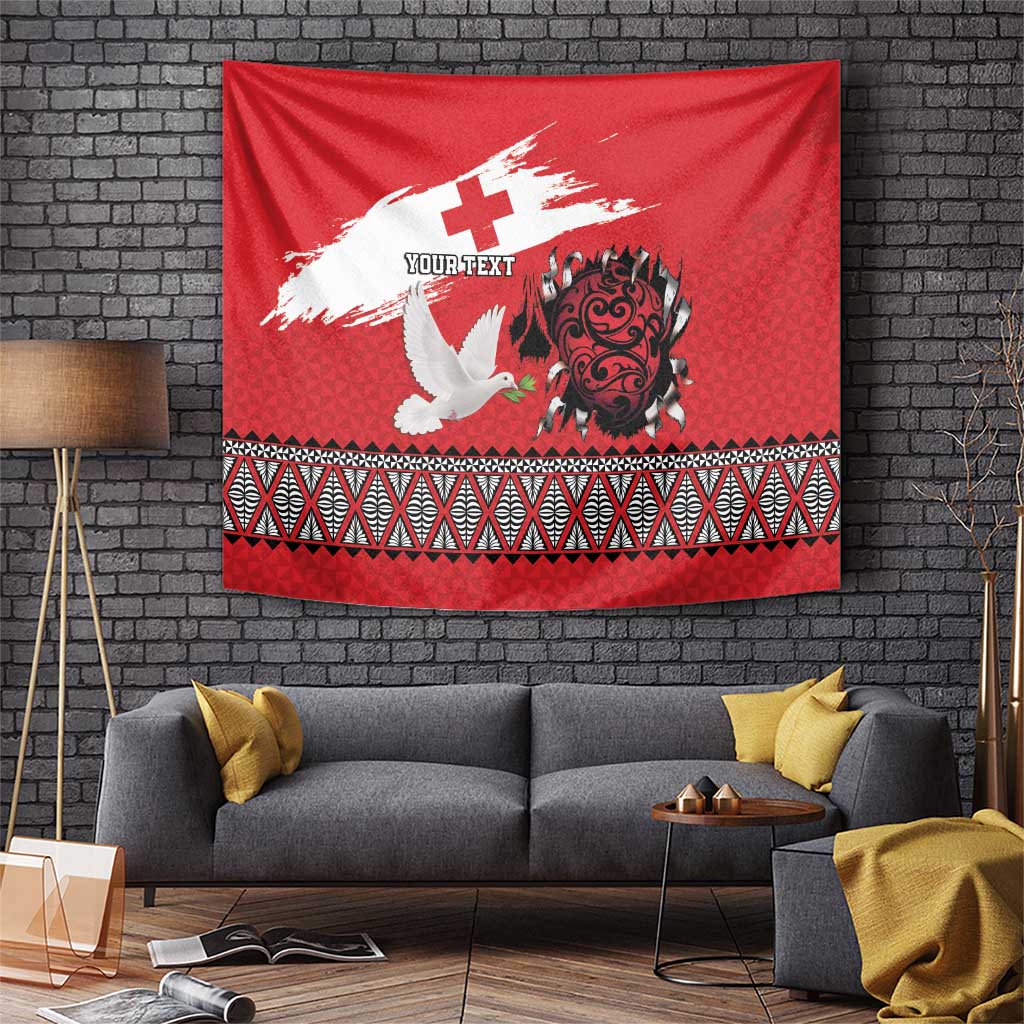 Tonga Heart Tribal Personalised Tapestry Polynesian Patterns