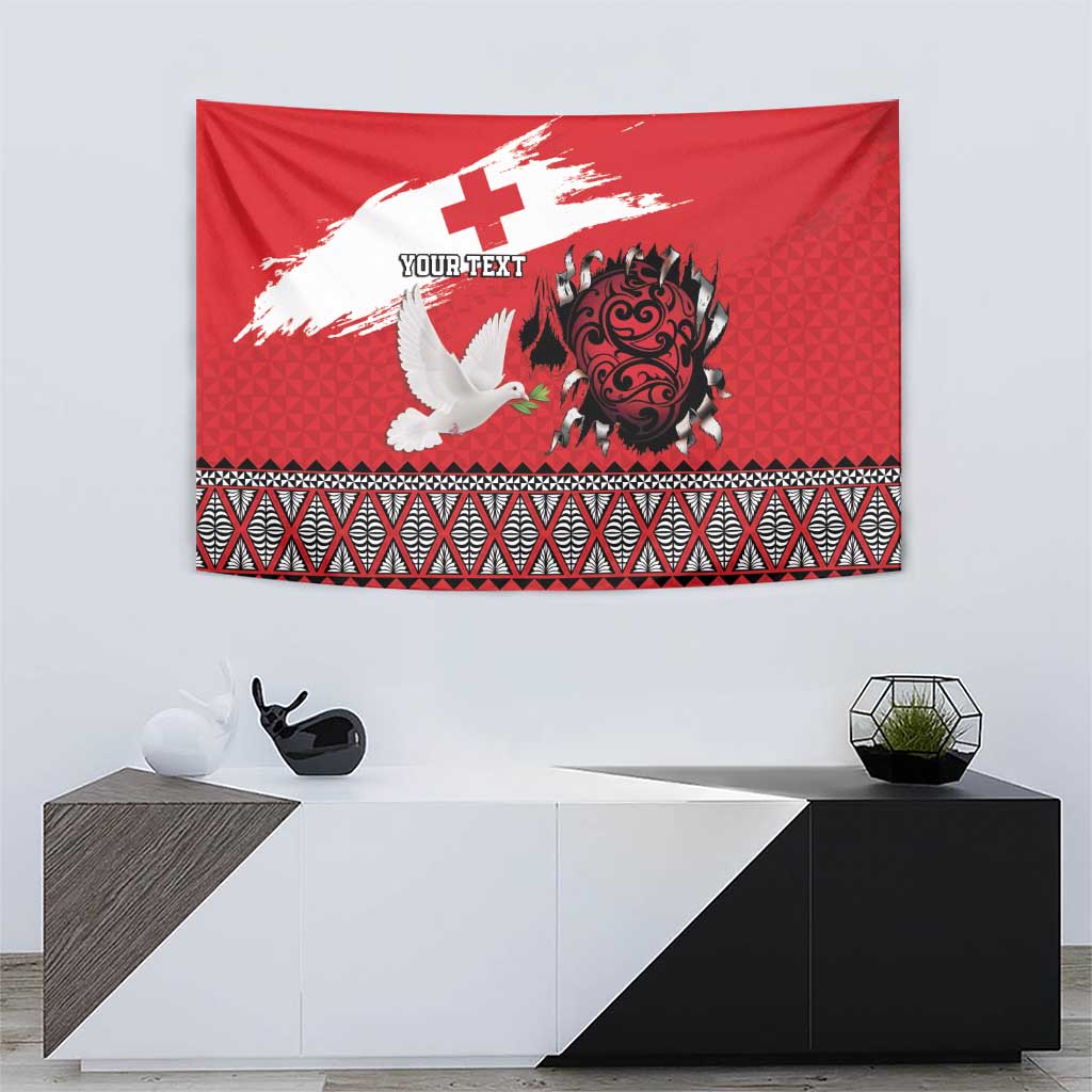 Tonga Heart Tribal Personalised Tapestry Polynesian Patterns