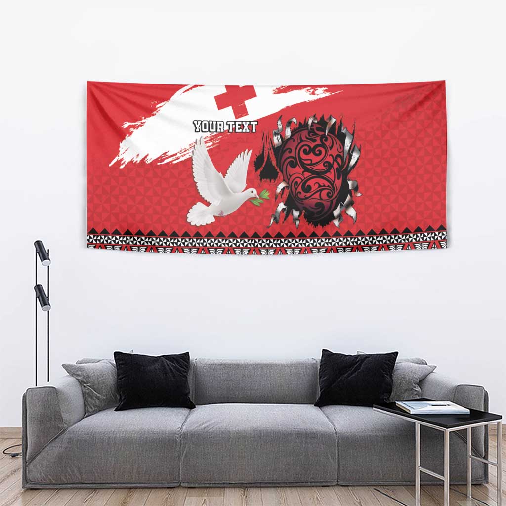 Tonga Heart Tribal Personalised Tapestry Polynesian Patterns